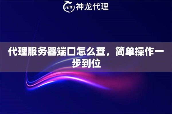 代理服务器端口怎么查,简单操作一步到位 代理服务器端口怎么查,简单操作一步到位