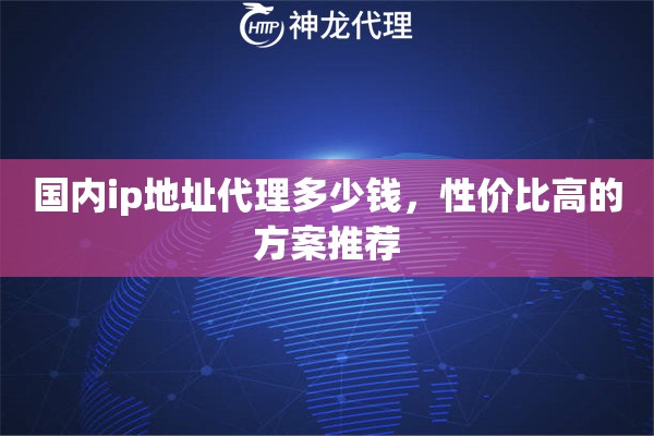 国内ip地址代理多少钱，性价比高的方案推荐