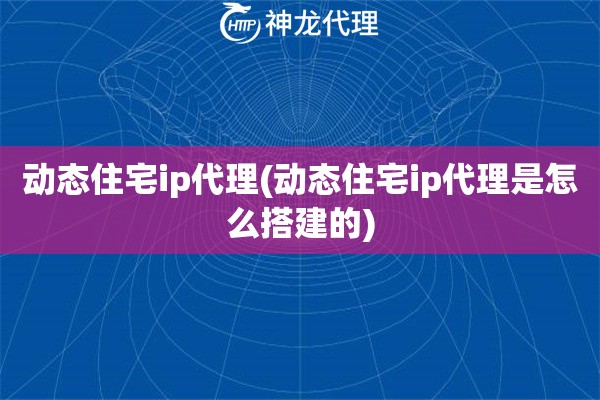 动态住宅ip代理(动态住宅ip代理是怎么搭建的)