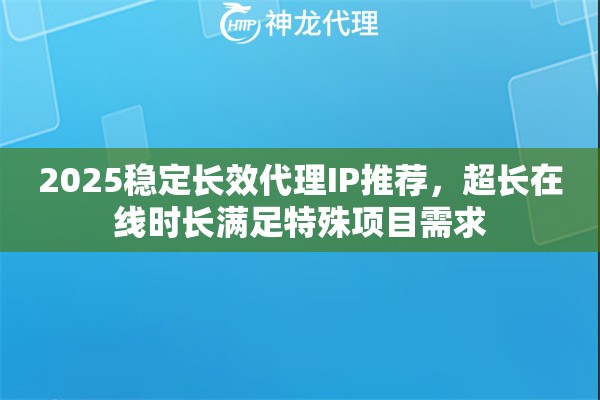 2025稳定长效代理IP推荐，超长在线时长满足特殊项目需求