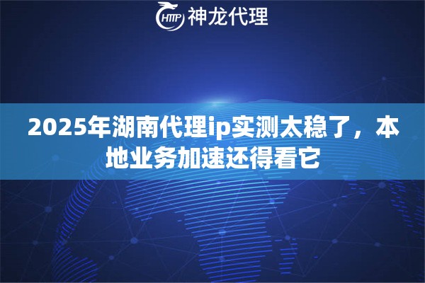 2025年湖南代理ip实测太稳了，本地业务加速还得看它