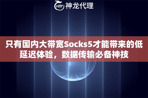 只有国内大带宽Socks5才能带来的低延迟体验，数据传输必备神技