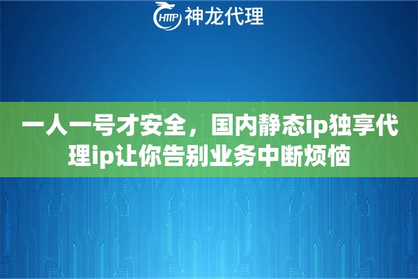 一人一号才安全，国内静态ip独享代理ip让你告别业务中断烦恼