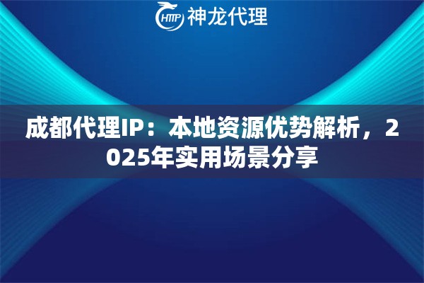 成都代理IP：本地资源优势解析，2025年实用场景分享