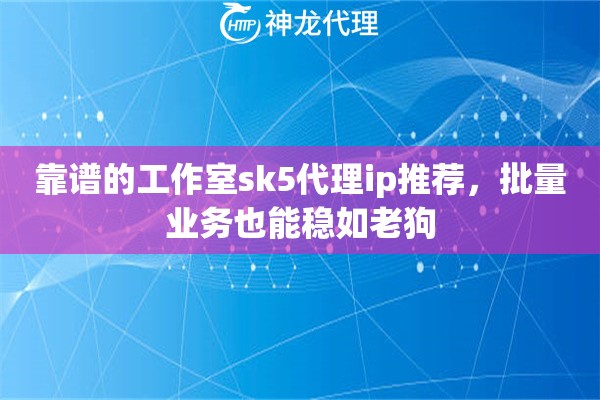 靠谱的工作室sk5代理ip推荐，批量业务也能稳如老狗