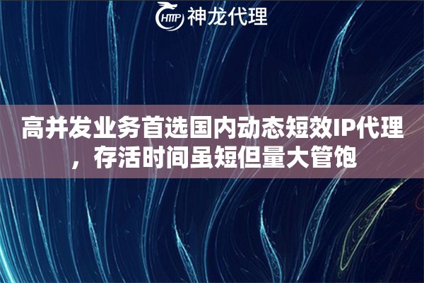 高并发业务首选国内动态短效IP代理，存活时间虽短但量大管饱