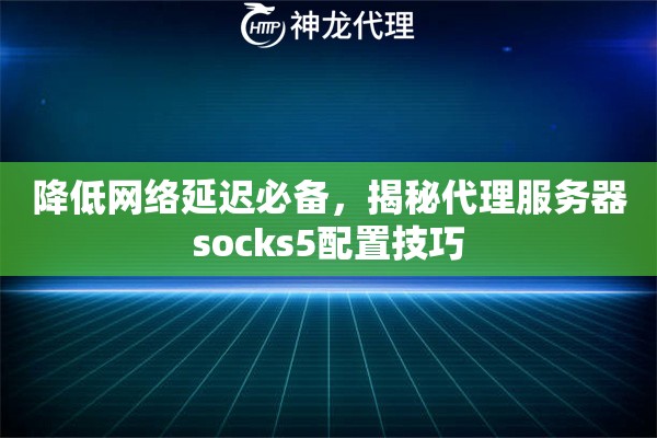 降低网络延迟必备，揭秘代理服务器socks5配置技巧