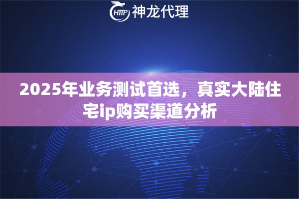 2025年业务测试首选，真实大陆住宅ip购买渠道分析