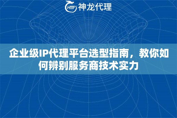 企业级IP代理平台选型指南，教你如何辨别服务商技术实力