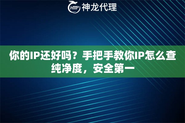 你的IP还好吗？手把手教你IP怎么查纯净度，安全第一