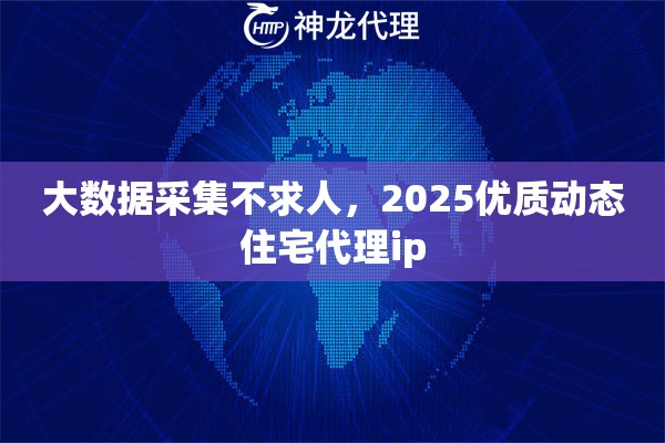 大数据采集不求人，2025优质动态住宅代理ip