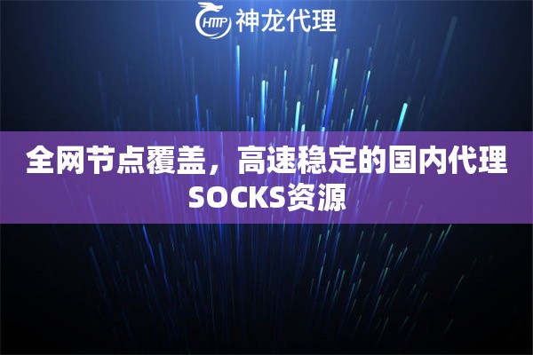 全网节点覆盖，高速稳定的国内代理SOCKS资源