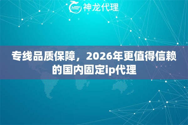 专线品质保障，2026年更值得信赖的国内固定ip代理
