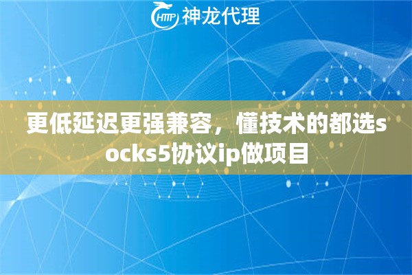 更低延迟更强兼容，懂技术的都选socks5协议ip做项目