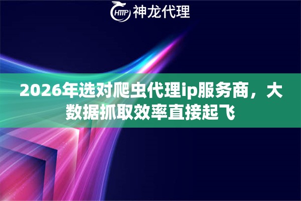 2026年选对爬虫代理ip服务商，大数据抓取效率直接起飞