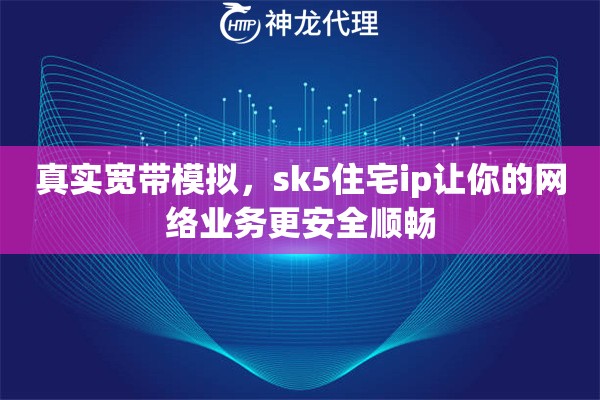 真实宽带模拟，sk5住宅ip让你的网络业务更安全顺畅
