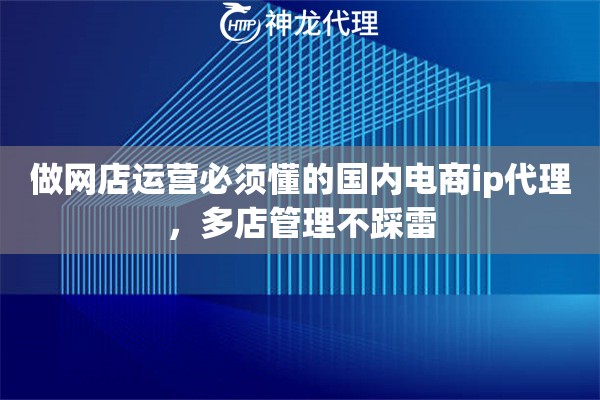 做网店运营必须懂的国内电商ip代理，多店管理不踩雷
