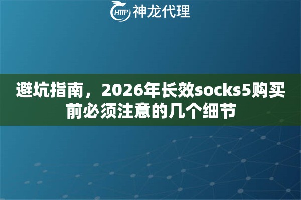 避坑指南，2026年长效socks5购买前必须注意的几个细节