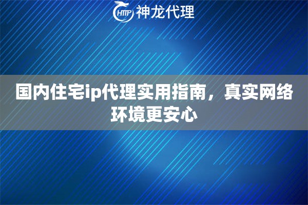 国内住宅ip代理实用指南，真实网络环境更安心