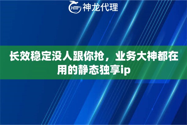 长效稳定没人跟你抢，业务大神都在用的静态独享ip