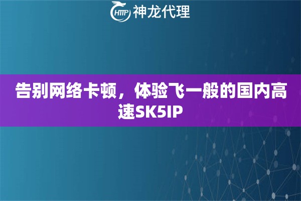 告别网络卡顿，体验飞一般的国内高速SK5IP