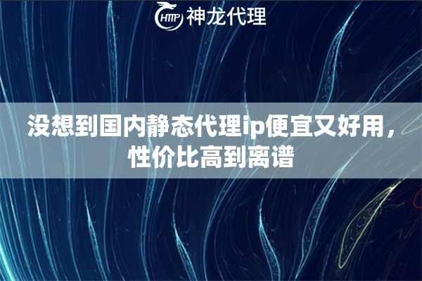 没想到国内静态代理ip便宜又好用,性价比高到离谱 没想到国内静态代理ip便宜又好用,性价比高到离谱
