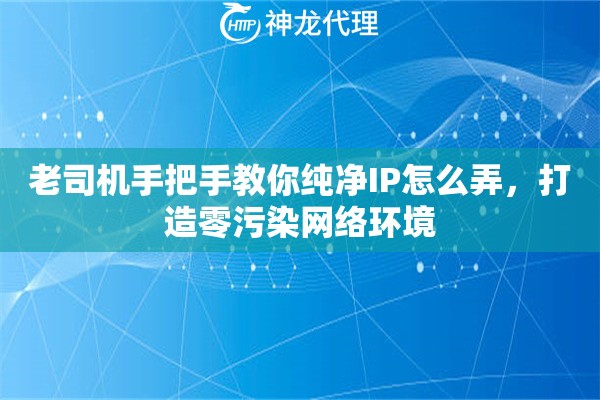 老司机手把手教你纯净IP怎么弄，打造零污染网络环境