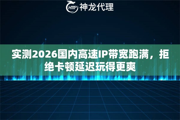 实测2026国内高速IP带宽跑满，拒绝卡顿延迟玩得更爽