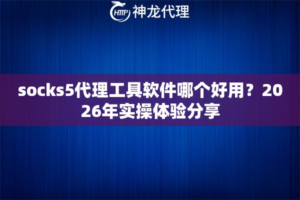 socks5代理工具软件哪个好用？2026年实操体验分享