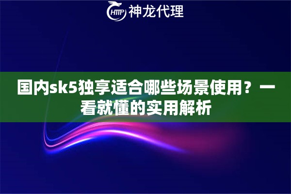 国内sk5独享适合哪些场景使用?一看就懂的实用解析 国内sk5独享适合哪些场景使用?一看就懂的实用解析