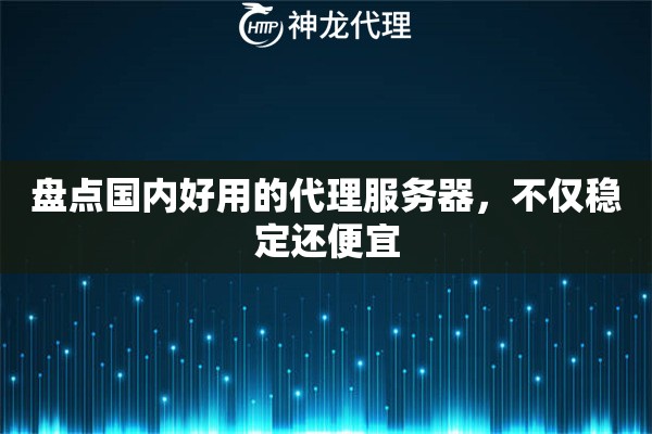 盘点国内好用的代理服务器，不仅稳定还便宜
