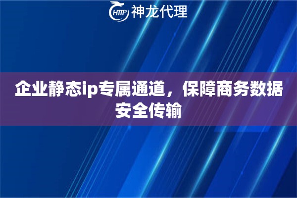 企业静态ip专属通道，保障商务数据安全传输