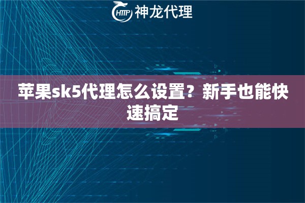 苹果sk5代理怎么设置？新手也能快速搞定