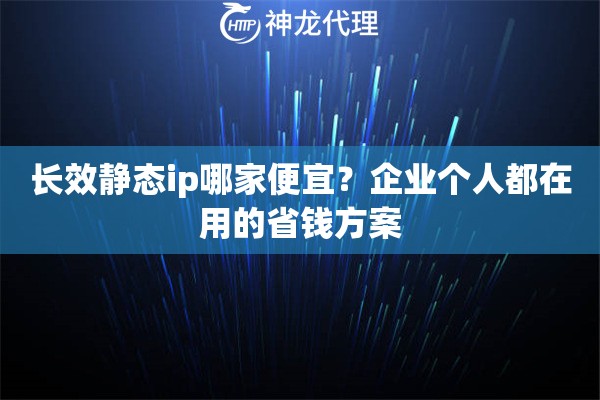 长效静态ip哪家便宜？企业个人都在用的省钱方案