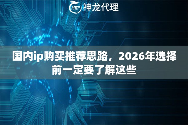 国内ip购买推荐思路，2026年选择前一定要了解这些