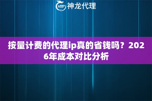 按量计费的代理ip真的省钱吗？2026年成本对比分析