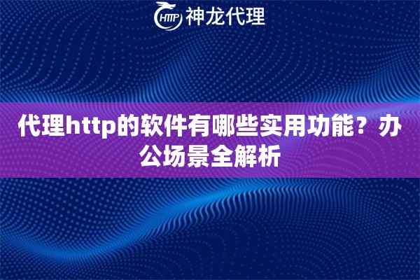 代理http的软件有哪些实用功能？办公场景全解析