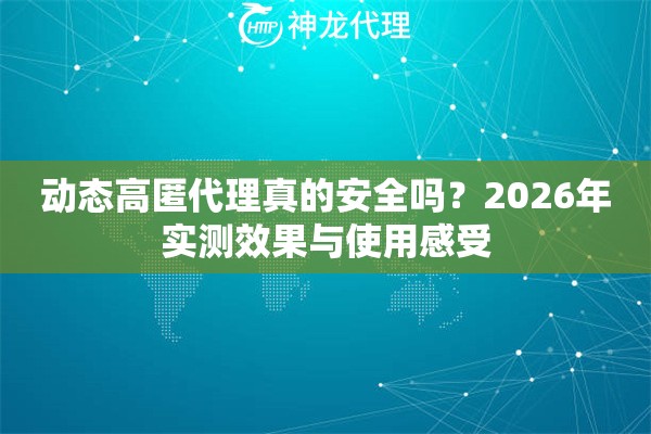 动态高匿代理真的安全吗？2026年实测效果与使用感受