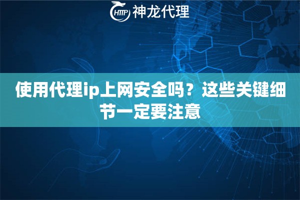 使用代理ip上网安全吗？这些关键细节一定要注意