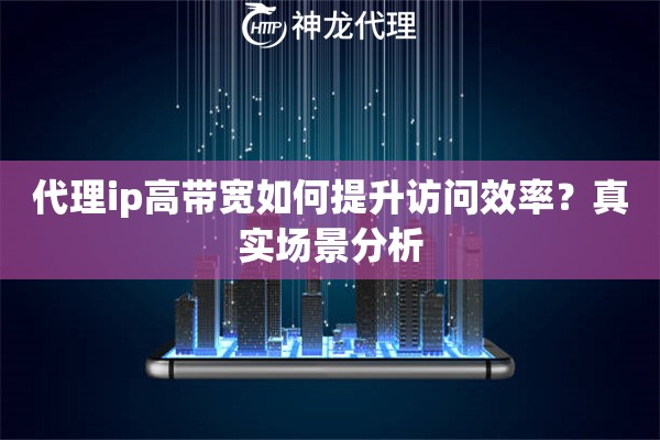 代理ip高带宽如何提升访问效率？真实场景分析