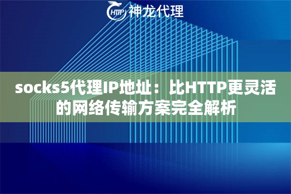 socks5代理IP地址:比HTTP更灵活的网络传输方案完全解析 socks5代理IP地址:比HTTP更灵活的网络传输方案完全解析