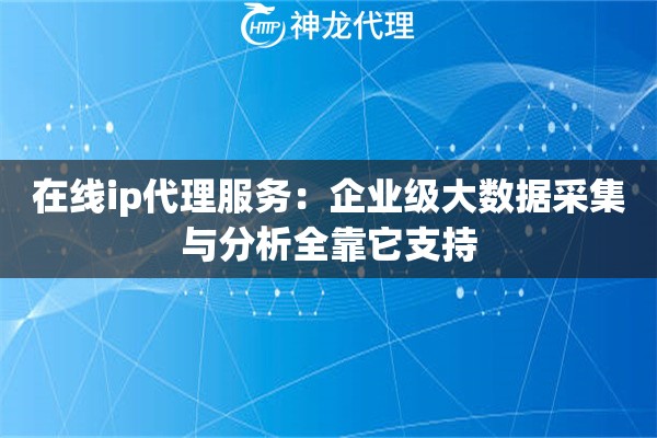 在线ip代理服务：企业级大数据采集与分析全靠它支持