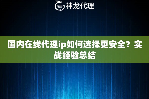 国内在线代理ip如何选择更安全？实战经验总结
