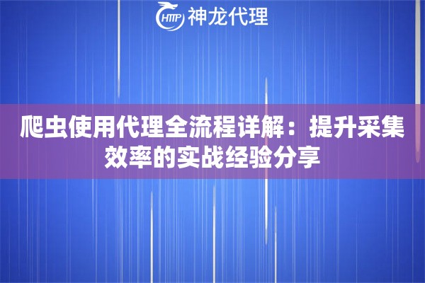 爬虫使用代理全流程详解：提升采集效率的实战经验分享