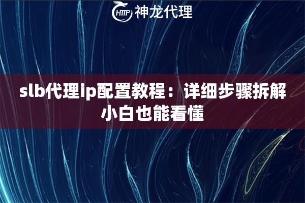 slb代理ip配置教程：详细步骤拆解小白也能看懂