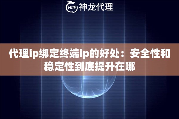 代理ip绑定终端ip的好处：安全性和稳定性到底提升在哪