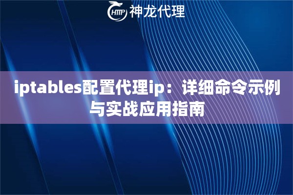 iptables配置代理ip：详细命令示例与实战应用指南