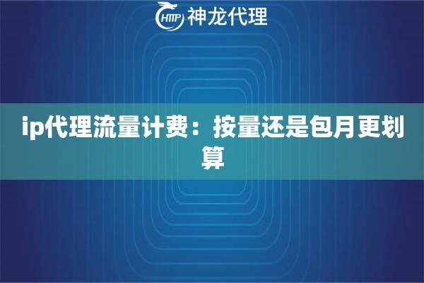ip代理流量计费：按量还是包月更划算