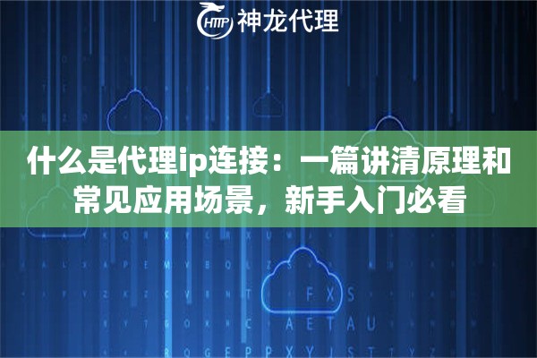 什么是代理ip连接：一篇讲清原理和常见应用场景，新手入门必看