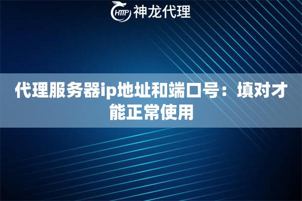 代理服务器ip地址和端口号：填对才能正常使用